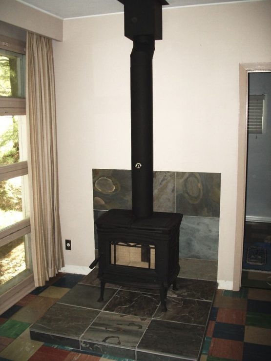 Pacific Energy Cast Iron Alderlea Wood Stove installed by Friendly Fires.ca in Kawartha Lakes, Ontario.