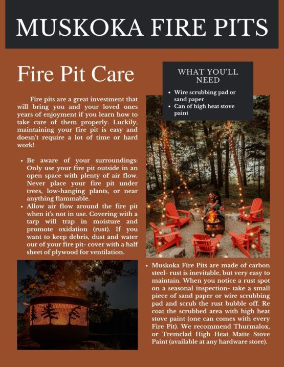 Muskoka Wood Firepit - Care Guide Friendlyfires.ca