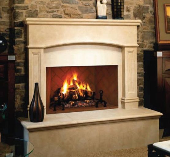 Wood Fireplace Stone Mantle
