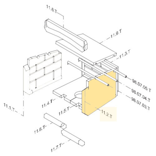 11.2.T - RSF Replacement Brick - Right Side (Topaz)