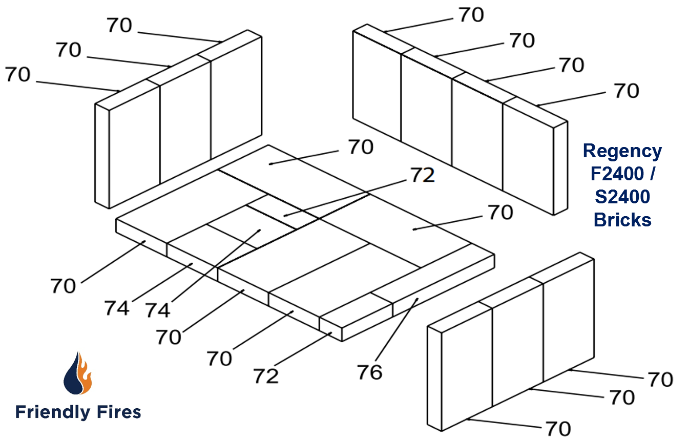 Regency Brick Kit - Medium Stove F2400 / F2400M / S2400 (020-960)