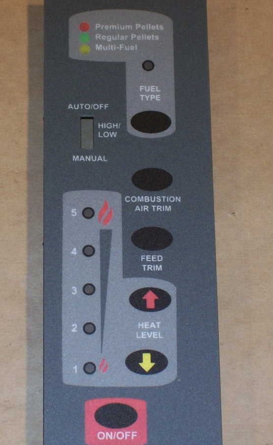 Enviro M55C (Cast Iron Stove) Control Panel Decal 50-2108