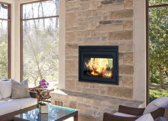Ambiance Elegance 4 Season Wood Burning Fireplace - Indoor Outdoor Wood Burning
