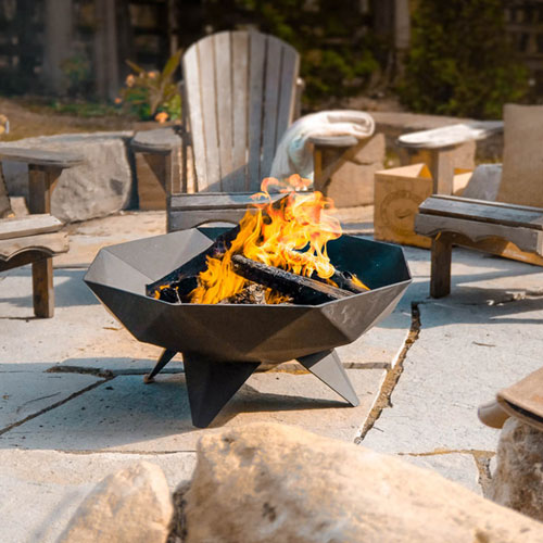 Iron Embers Polygon Wood Burning Fire Pit