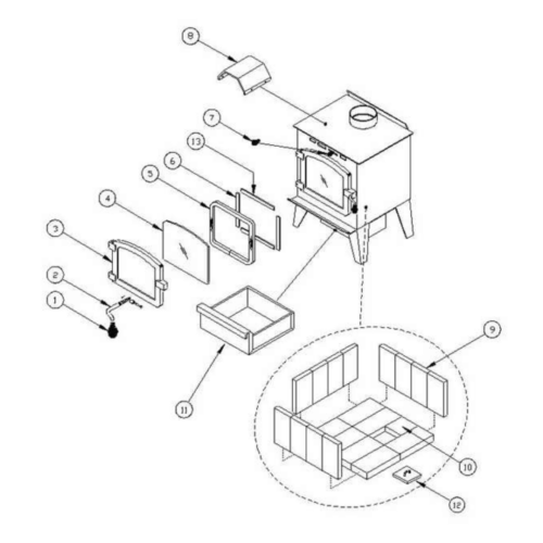 Drolet Contempro 1600 N.E. Parts (DB05162) | Friendlyfires.ca