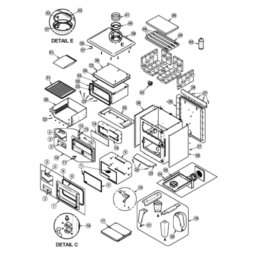 Drolet Bistro Parts - Serial # 100 to 669 (DB04815-1) | Friendlyfires.ca