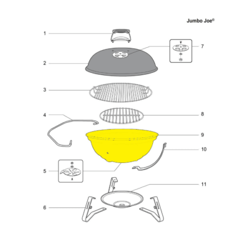 Weber Bowl Assembly - 18" Jumbo Joe (61500) | Friendlyfires.ca