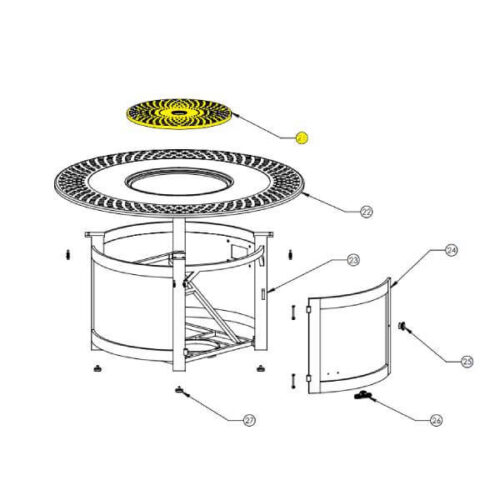 Napoleon Burner Lid Replacement - Kensington Round (N335-0088-BZ4AQ) | Friendlyfires.ca