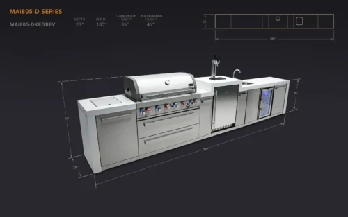Mont Alpi 805 Deluxe Island w/ Kegerator & Beverage Center (Medium) | Friendlyfires.ca