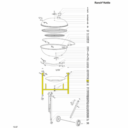 Weber Top Support Frame - Ranch Kettle (64937) | Friendlyfires.ca
