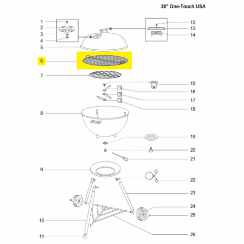 Weber One-Touch Cook Grate - 24.75" (66910) | Friendlyfires.ca
