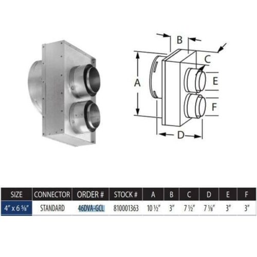 DirectVent Pro Co-Axial To Co-Linear Appliance Connector (46DVA-GCL) | Friendlyfires.ca